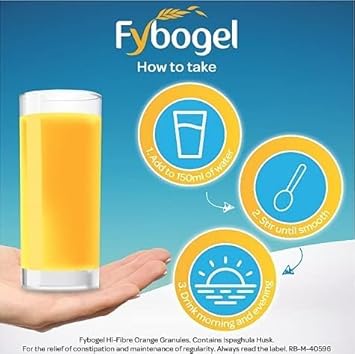 Fybogel Hi Fibre Sachets Orange Flavour 30 Pack - Natural Digestive Support, Gentle Constipation Relief, High Fiber Supplement, Easy Mix Powder, Daily Gut Health, Vegan Friendly : Amazon.co.uk: Health & Personal Care
