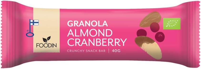 Foodin Organic Granola Bar Almond And Cranberry 40G