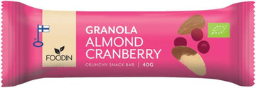 Foodin Organic Granola Bar Almond And Cranberry 40G