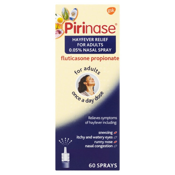 Pirinase Allergy Relief Nasal Spray For Adults X 60 Sprays