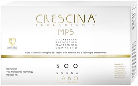 Labo Crescina Transdermic Mps Complete Ri-Growth Treatment + Anti-Fall 500 Hair Care Women 10 + 10 Vials