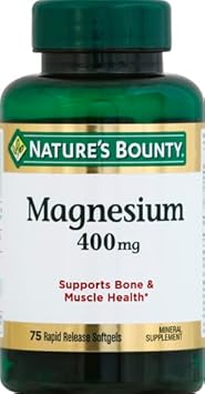 Nature'S Bounty Magnesium, Whole Body Support, Supports Heart, Nerve And Bone Health. 400 Mg, 75 Softgels