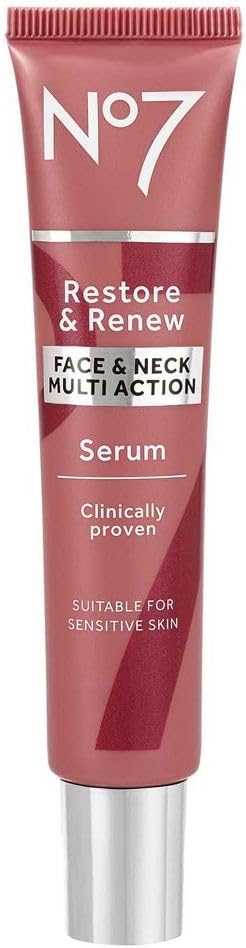 No7 Restore & Renew Face & Neck Multi Action Serum 30Ml