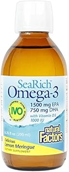 Natural Factors Omega 3 1500Mg Epa 750Mg Dha Vitamn D3 Searich Lmn, 6.76 FZ