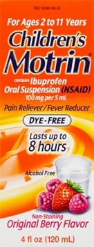 Children'S Motrin Oral Suspension Medicine For Kids, 100Mg Ibuprofen, Berry Flavored, 4 Fl. Oz
