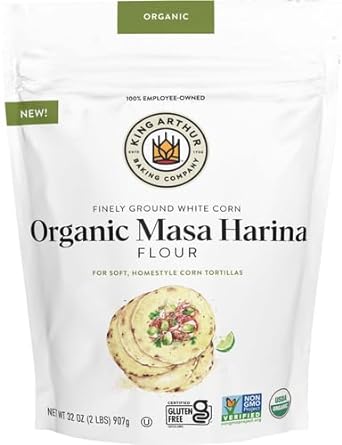 King Arthur Masa Harina, Certified Organic, Finely Ground, Non GMO Project Verified, Gluten Free, 2 lb