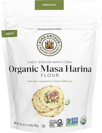 King Arthur Masa Harina, Certified Organic, Finely Ground, Non Gmo Project Verified, Gluten Free, 2 Lb