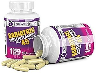 ProCare Health - Bariatric Multivitamin Capsule - 45mg Iron - 1 Once Daily - 90ct Bottle : Health & Household