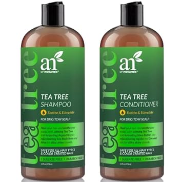 Artnaturals Tea Tree Shampoo And Conditioner Set - (2 X 16 Fl Oz / 473Ml) – Sulfate Free – Therapeutic Grade Tea Tree Essential Oil - Deep Cleansing For Dandruff, Lice, Dry Scalp And Itchy Hair