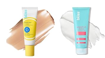 Bliss Block Star Spf 30 Invisible Daily Tinted Sunscreen With Zinc Oxide, Sunscreen & Makeup Primer + Grapefruit & Aloe Body Butter, Maximum Moisture Cream For Dry Skin