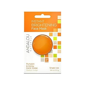 Andalou Naturals Instant Brightening Pumpkin and Honey Face Mask Pod, Single Face Mask, 6 Count(Pack of 1)