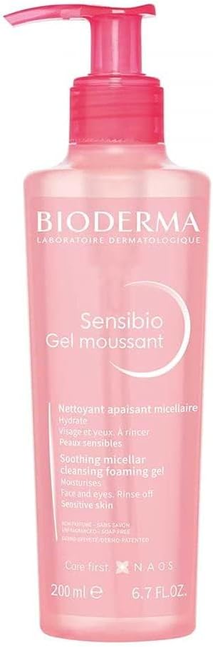 Bioderma Sensibio Foaming Gel - Soothing & Hydrating Micellar Face Wash For Sensitive Skin, Gentle Cleanser & Makeup Remover For Face & Eyes, 500Ml