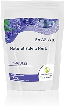 Sage Oil 50mg Herb Health Food Supplement Vitamins 180 Capsules Salvia Lavendulaefolia Antioxidant Astringent Anti-inflammatory