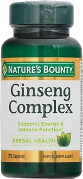 Nature'S Bounty Ginseng Complex Capsules Supports Vitality & Immune Function, 75 Capsules