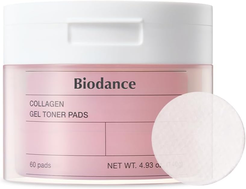 Biodance Collagen Gel Toner Pads, Pore Minimizer For Face, Improving Elasticity, Gentle Exfoliating Korean Toner Pads For Sensitive Skin, 4.93 Fl.Oz.(140G)*60Pads
