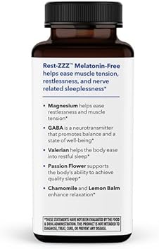 LifeSeasons Rest-ZZZ Melatonin Free - Sleep Support Supplement - Fall Asleep & Stay Asleep - Calms Nervous System - Naturally Ease Muscle Tension & Restlessness - GABA & Chamomile - 60 Capsules : Health & Household