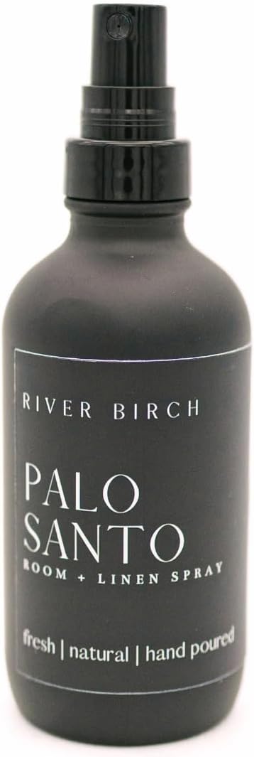 Palo Santo Scented Linen and Room Spray | Home Fragrance | 4 oz Glass Black Bottle | Luxury Signature Scent | Handmade in Texas