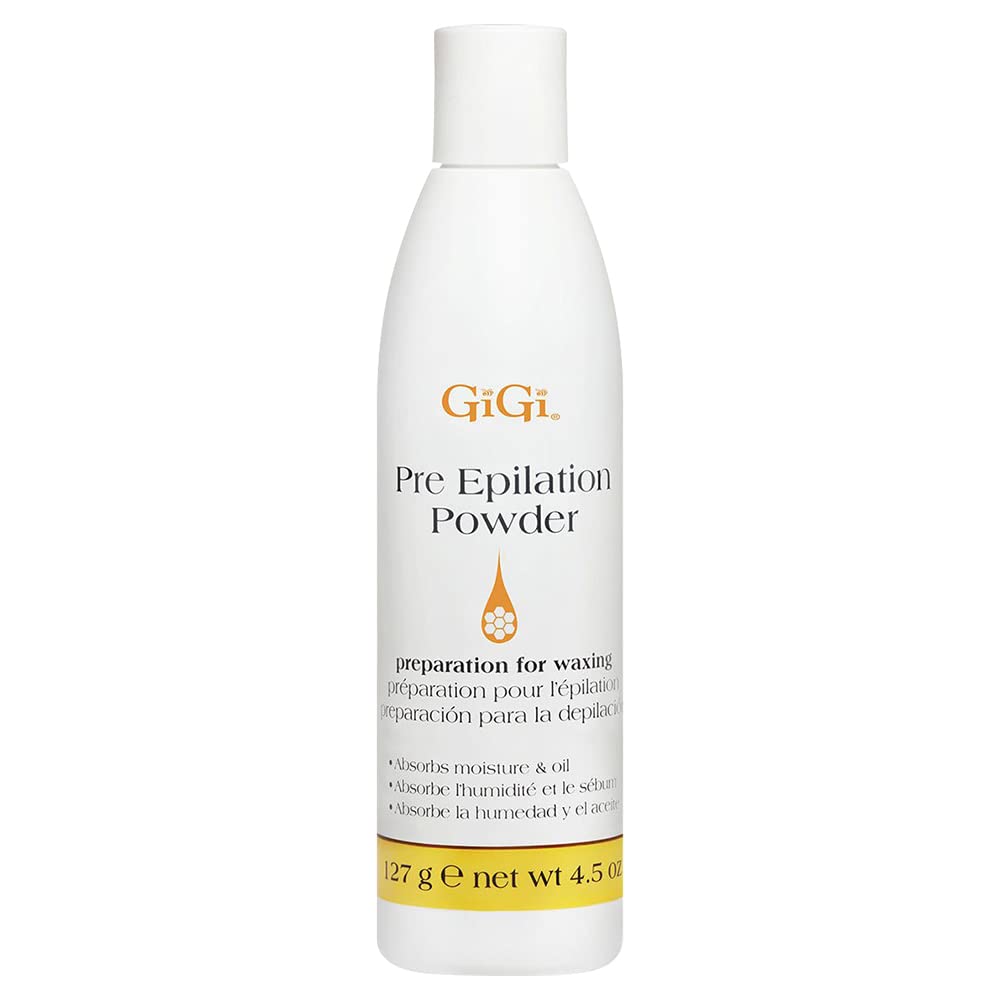Gigi Pre-Epilation Waxing Powder For Hair Removal, Moisture-Absorbing Pre Wax Powder, 4.5 Oz