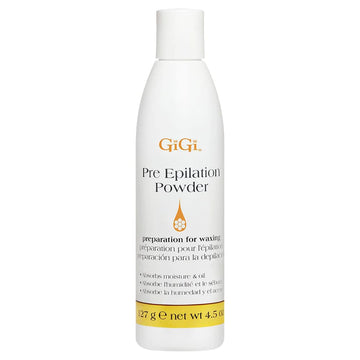 Gigi Pre-Epilation Waxing Powder For Hair Removal, Moisture-Absorbing Pre Wax Powder, 4.5 Oz
