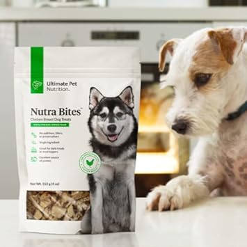 ULTIMATE PET NUTRITION Nutra Bites Freeze Dried Raw Single Ingredient Training Treats Food Topper for Dogs, 4 Ounces, Chicken Breast : Pet Supplies