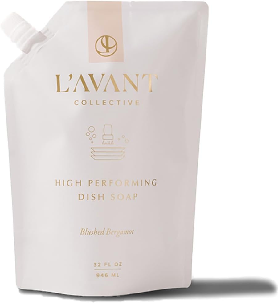 L'AVANT Collective High Performing Dish Soap Refill | Plant-Based Ingredients & High Performing Formula | Notes of Bergamot, Orange Blossom, Amber, Cedar | Blushed Bergamot Scent 32oz