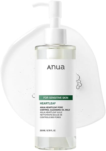 Anua Heartleaf Pore Cleansing Oil Mild Sensitive Skin Face Wash, Oil Cleanser For Face, Makeup Blackhead Remover, Korean Skin Care, Non-Comedogenic, Fragrance Free, 200Ml/6.76Fl Oz