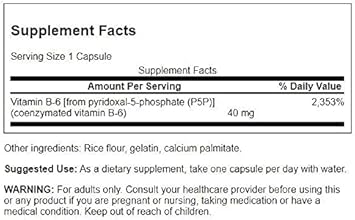 Swanson P-5-P (Pyridoxal-5-Phosphate) Coenzymated Vitamin B-6 40 Milligrams 60 Capsules