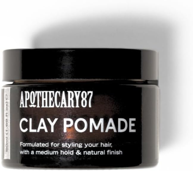 Apothecary 87 Clay Pomade | Premium Formulation | Natural Finish, Medium Hold, Heavy Weight | All Hair Types | Hair Clay | 50Ml