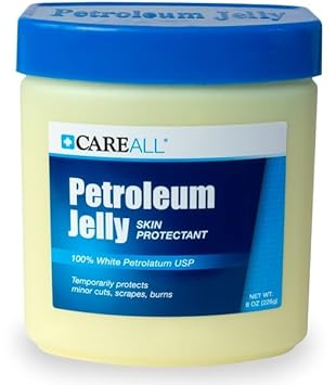 Careall Petroleum Jelly 8 Oz Jar., Unscented, 100% Pure White Petrolatum Jelly Usp, Protectant For Minor Cuts, Scrapes, Burns. Moisturizer For Dry Skin And Lips