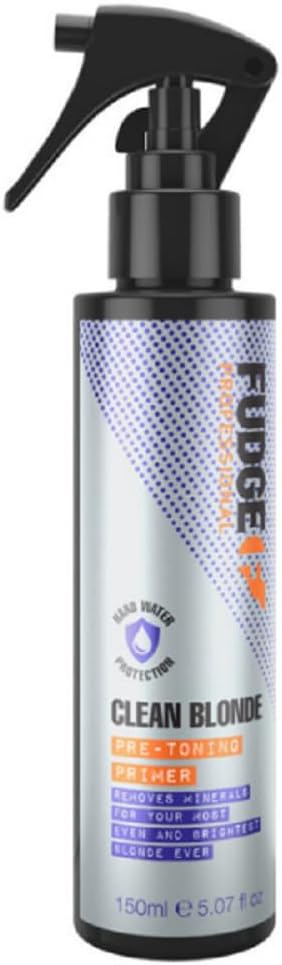 Fudge Professional Clean Blonde Pre-Toning Primer, Pre-Toning Prep, Birghter, Lighter Blonde Results, 150 Ml