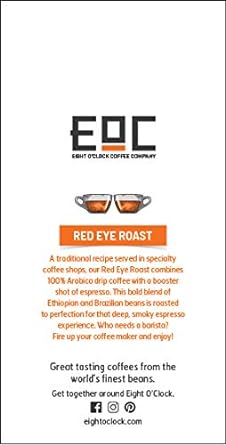 Eight O'Clock Coffee Barista Blends Red Eye Roast, 11 Ounce, Ground Dark Roast Espresso Style Coffee, Full Bodied