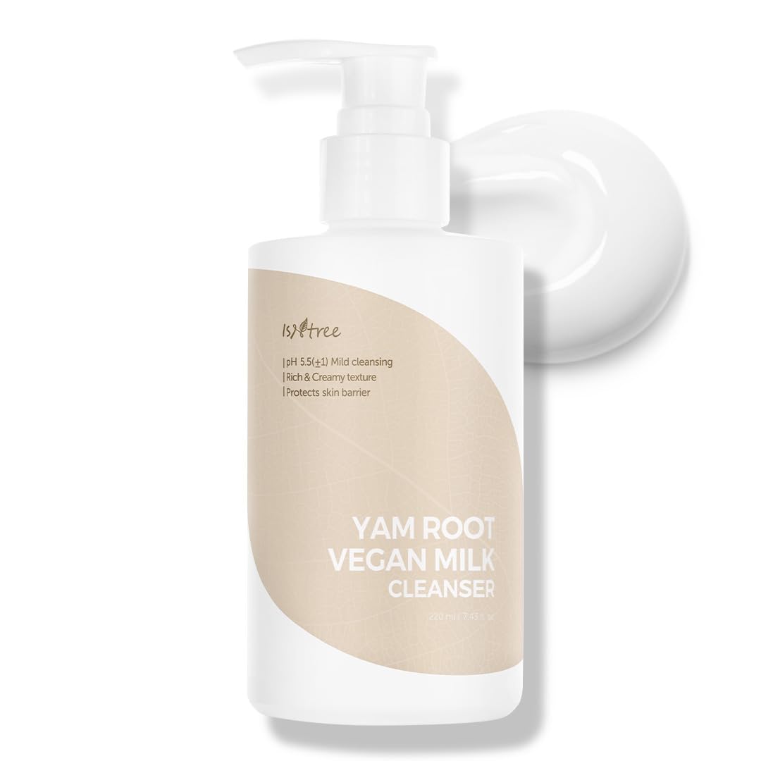 Isntree Yam Root Vegan Milk Cleanser 220Ml, 7.43 Fl.Oz | Rich & Creamy Texture | Protects Skin Barrier | Hydrating & Mild | Korean Skincare