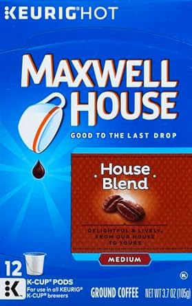 Maxwell House House Blend Medium Roast K-Cup Coffee Pods (12 Pods)