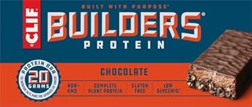 Clif Builders - Chocolate Flavor - Protein Bars - Gluten-Free - Non-Gmo - Low Glycemic - 20G Protein - 2.4 Oz. (12 Count) (Pack Of 2)