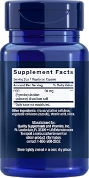 Life Extension PQQ Caps 20 Mg, 30 vegetarian caps x 2