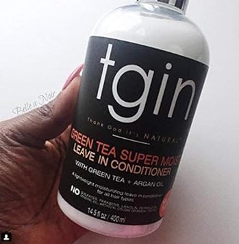 tgin Green Tea Super Moist Leave in Conditioner For Natural Hair, Argan oil, White, Green Tea, Shea butter, 13 Fl Oz : Beauty & Personal Care