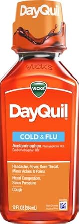 Vicks Dayquil Cough, Cold, & Flu Multisymptom Relief, Almond, 12 Fl Oz