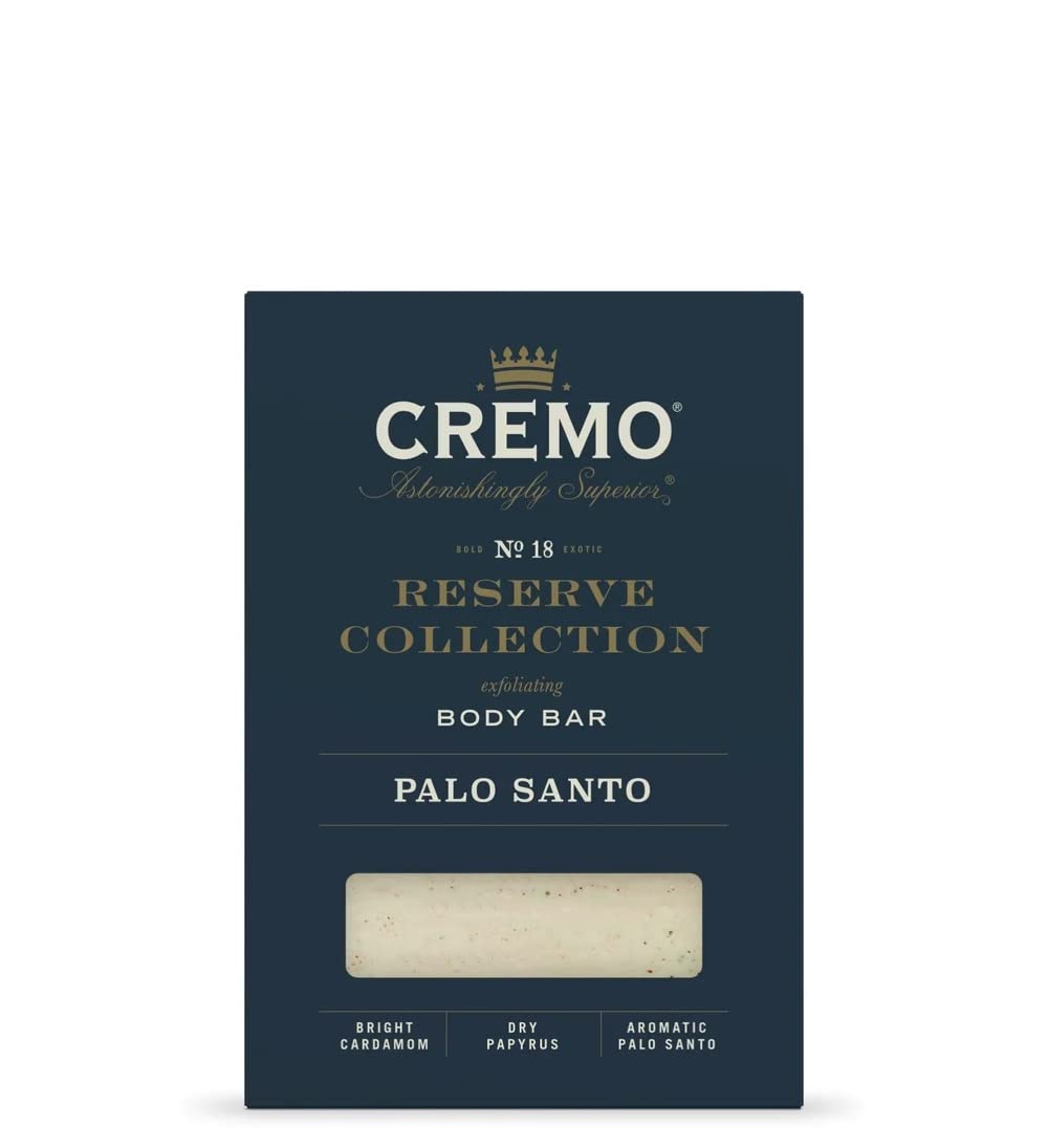 Cremo Exfoliating Body Bars Palo Santo (Reserve Collection) - A Combination of Lava Rock and Oat Kernel Gently Polishes While Shea Butter Leaves Your Skin Feeling Smooth and Healthy (Pack of 3)