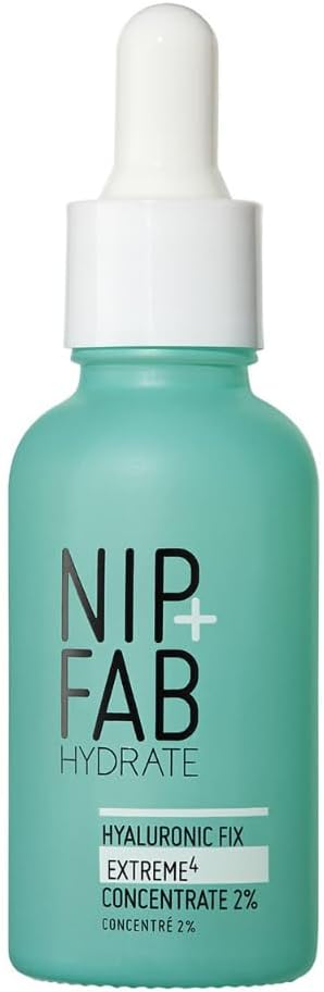 Nip + Fab Hyaluronic Acid Fix Extreme 4 2% Concentrate, Daily Concentrated Drops For Face, Quick Drying Serum For Hydration, Dewy, Visibly Plumped Skin