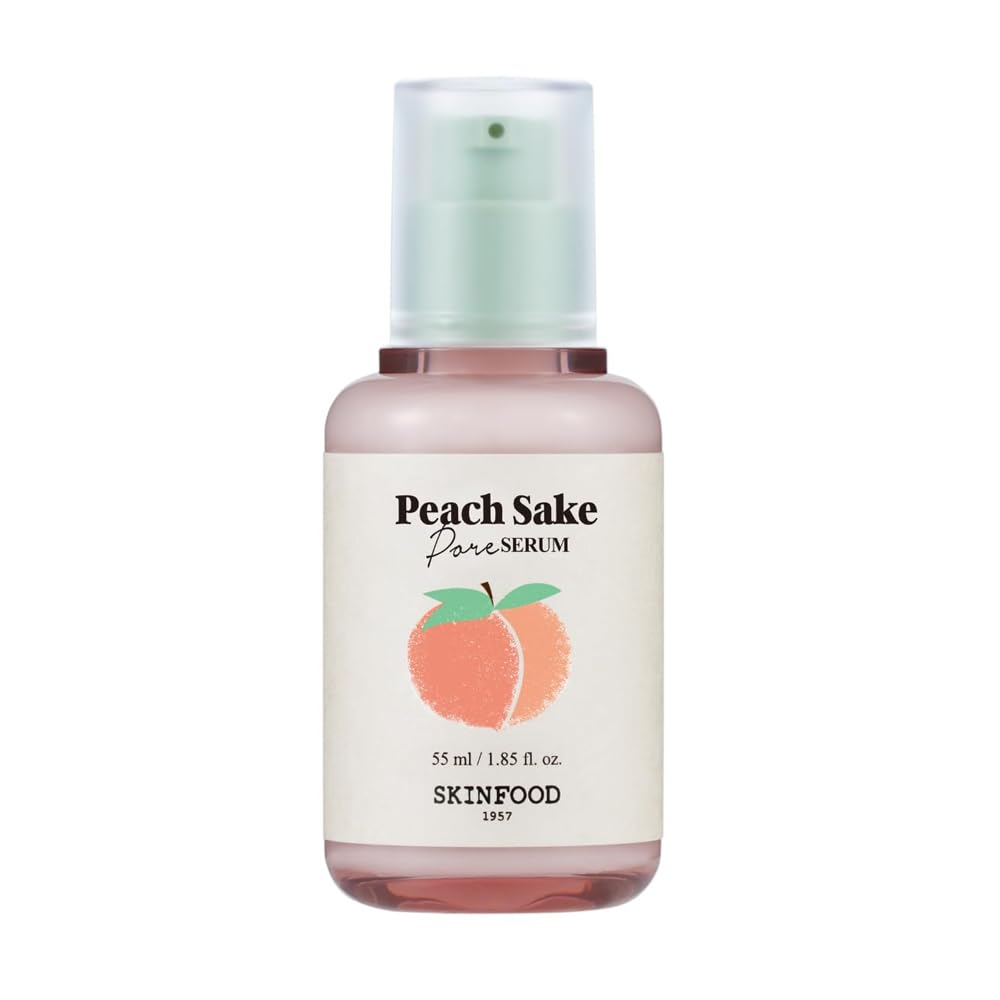 Skinfood Peach Sake Pore Serum - Pore Minimizer & Sebum Control - Skin Smoothing Facial Serum For Oily Skin - Pore Refining Serum & Pore Tightening - Acne Reducer & Minimizing Serum - 55Ml (1.85 Oz)