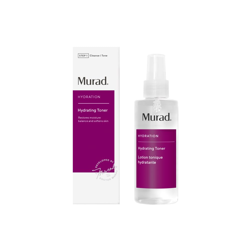 Murad Hydrating Toner – Moisture-Replenishing Alcohol-Free Face Toner With Lecithin, Grape Seed, Peach & Cucumber Extracts For Deep Hydration, Soothing Irritation, & Refreshed Skin - 6 Fl Oz