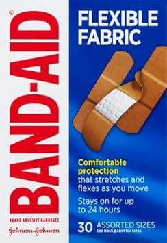 Band-Aid Brand Flexible Fabric Adhesive Bandages, Comfortable Sterile Protection & Wound Care For Minor Cuts & Burns, Quilt-Aid Technology To Cushion Painful Wounds, Assorted Sizes, 30 Ct