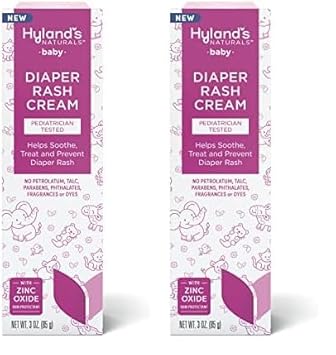 Hyland’S Baby Diaper Rash Cream, Soothe, Treat & Prevent Diaper Rash, With Zinc Oxide, Organic Calendula, Aloe, & Chamomile, Safe & Gentle, Pediatrician Tested, 3 Oz. (Pack Of 2)