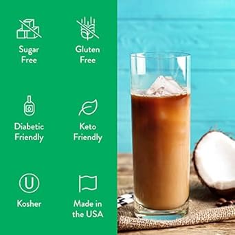 Jordan'S Skinny Mixes Sugar Free Syrup, Coconut Flavor, Fruit Flavored Water Enhancer, Drink Mix For Ice Tea, Lemonade & More, Zero Calorie Flavoring, Keto Friendly, 25.4 Fl Oz, 6 Pack