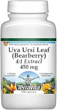 Terravita Extra Strength Uva Ursi Leaf (Bearberry) 4:1 Extract - 450 mg (100 Capsules, ZIN: 511279)