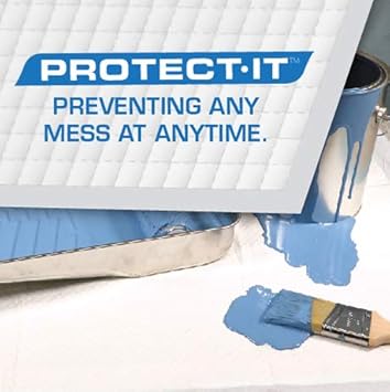 Danco 10957P Protect-It Multi-Purpose Disposable Non-Slip Drop Cloth, Arts & Crafts Splat Mat, Table Top Mat For Kids Painting, Oil Absorbent Pad, Baby Changing Pad, 10 Pk