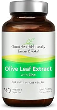 Olive Leaf With Zinc, Immune System Vitamin | 90 Vegetable Capsules - Good Health Naturally