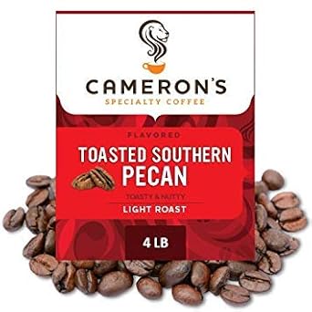 Cameron'S Coffee Toasted Southern Pecan Flavored Whole Bean Coffee, Light Roast, 100% Arabica, Bulk, 4-Pound Bag, (Pack Of 1)