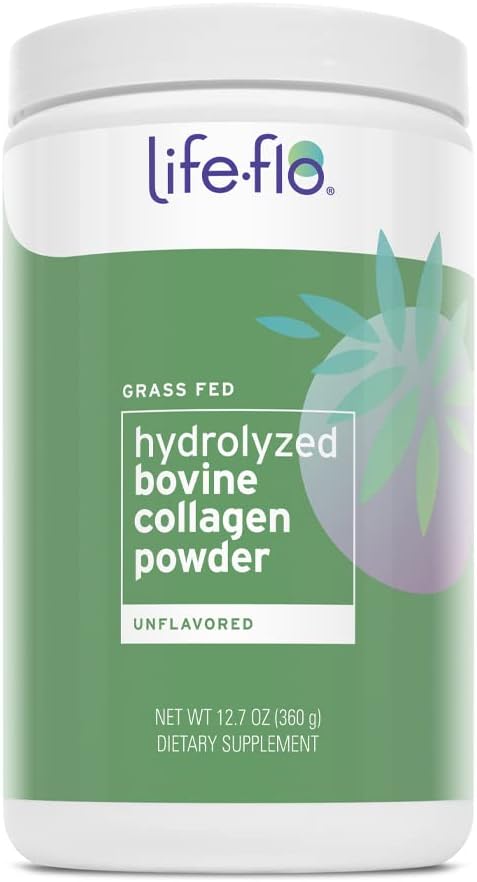 Life-Flo Hydrolyzed Bovine Collagen, Grass Fed | Supports Vibrant Skin & Hair, Bone & Joint Health | 12.7Oz, 60 Serv