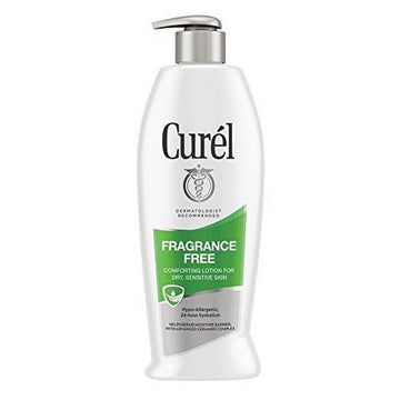 Curel Fragrance Free Comforting Body Lotion, Body and Hand Moisturizer for Dry, Sensitive Skin, 13 Ounce, with Advanced Ceramide Complex, Repairs Moisture Barrier
